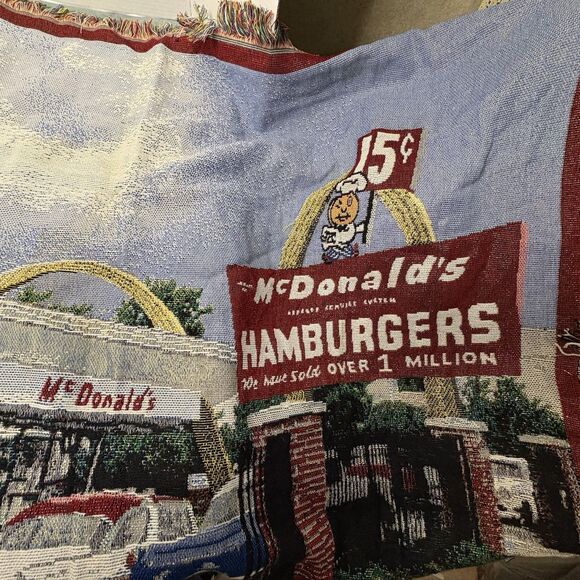McDonald's Other - Vintage McDonald's Restaurant Advertisting Blanket Tapestry Throw Northwest Co